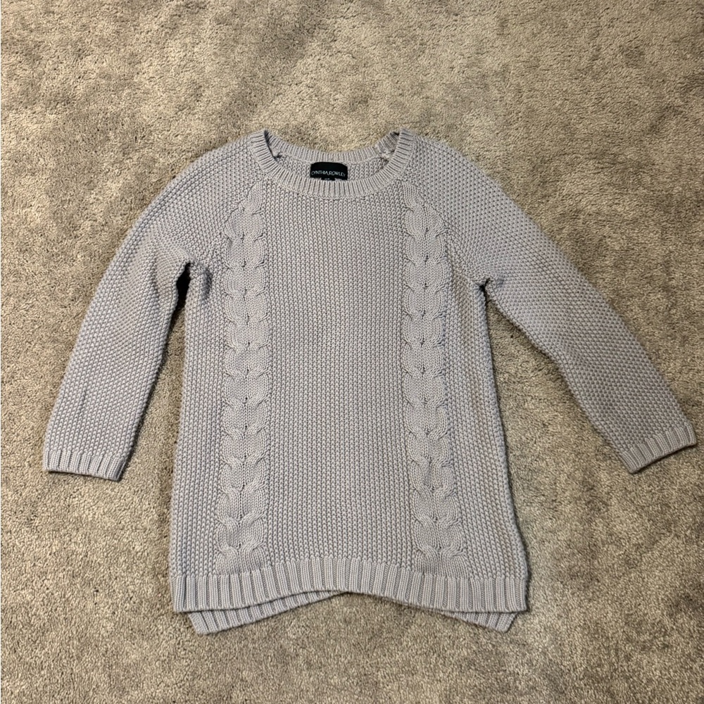 Cynthia Rowley Light Gray Cable Knit Sweater